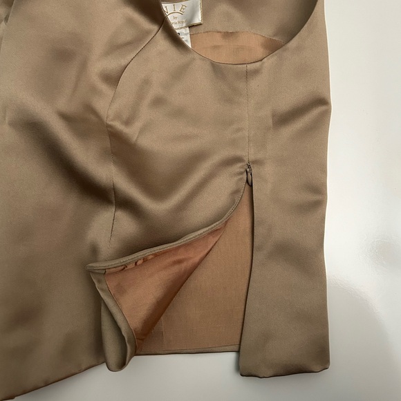 Vintage VIE by Victoria Royal Women's Taupe Shell Crop Lined Side-Zip Sz 10 - Picture 5 of 13